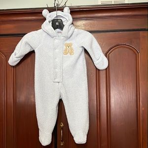 Cuddle Bear Blue Fleece With Zipper & Bear Snowsuit Size 6-9 Months